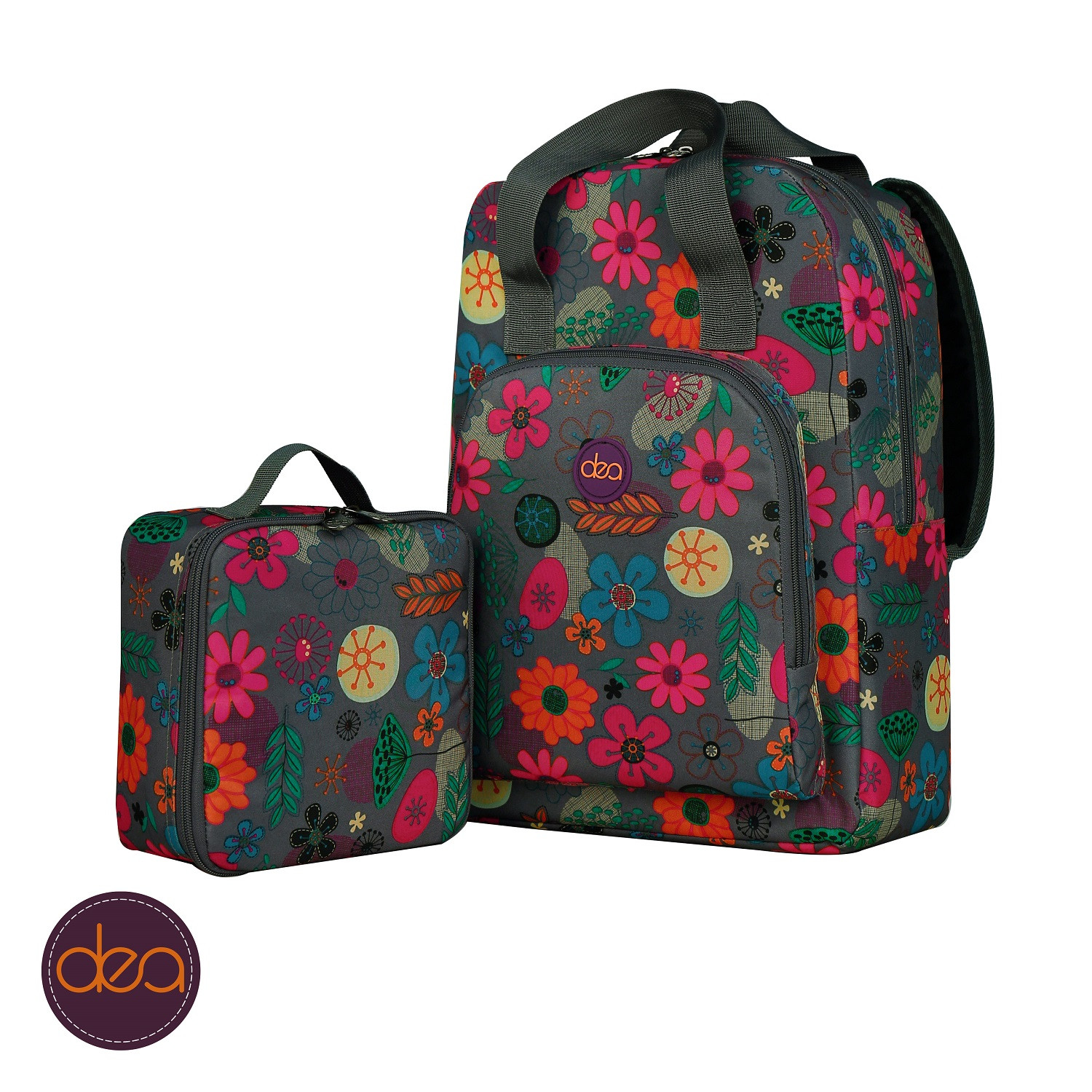 New Flowery dea-bloom Set: Laptop Backpack 15.6" + Free Lunch Bag