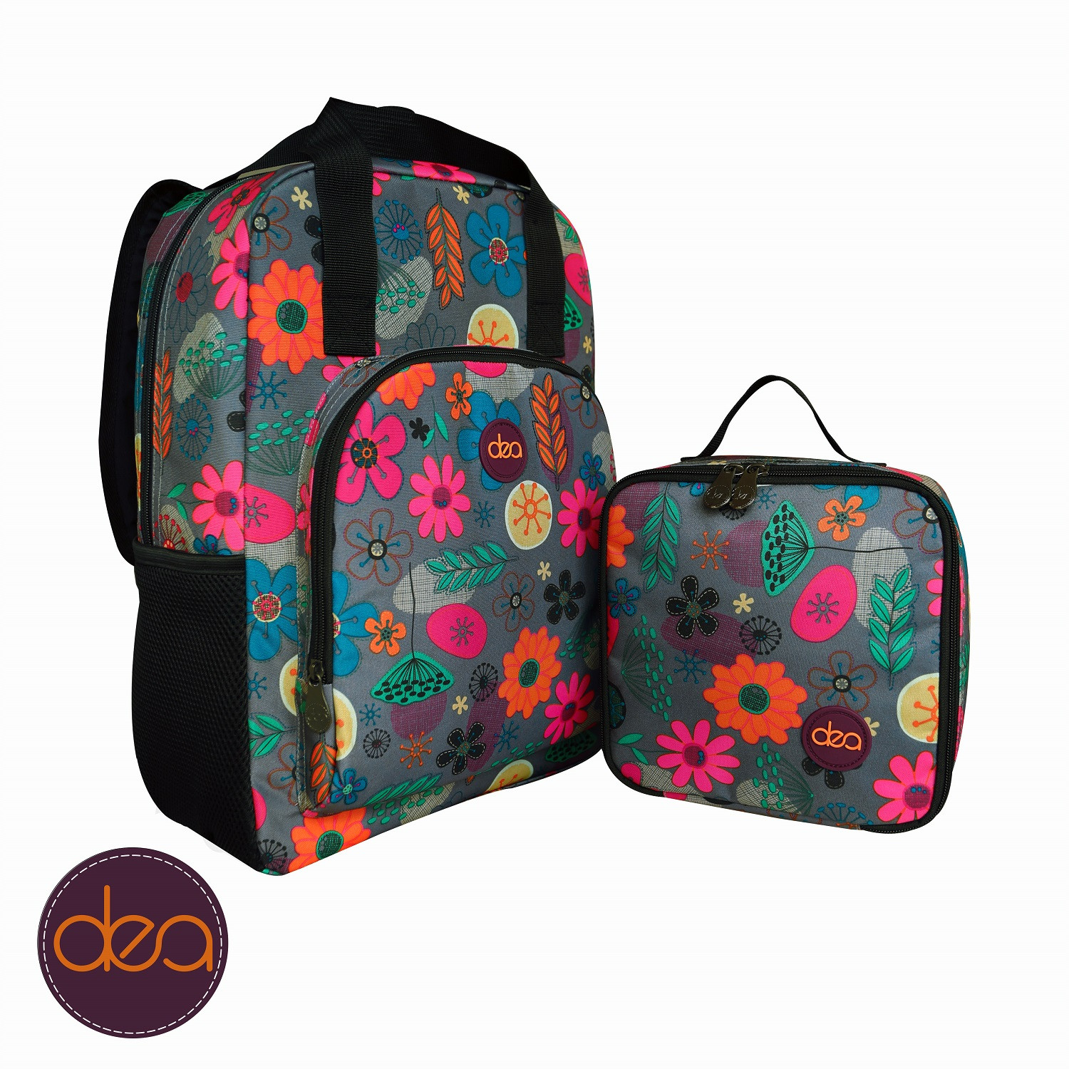 Flowery dea-bloom Set: Laptop Backpack 15.6" + Free Lunch Bag