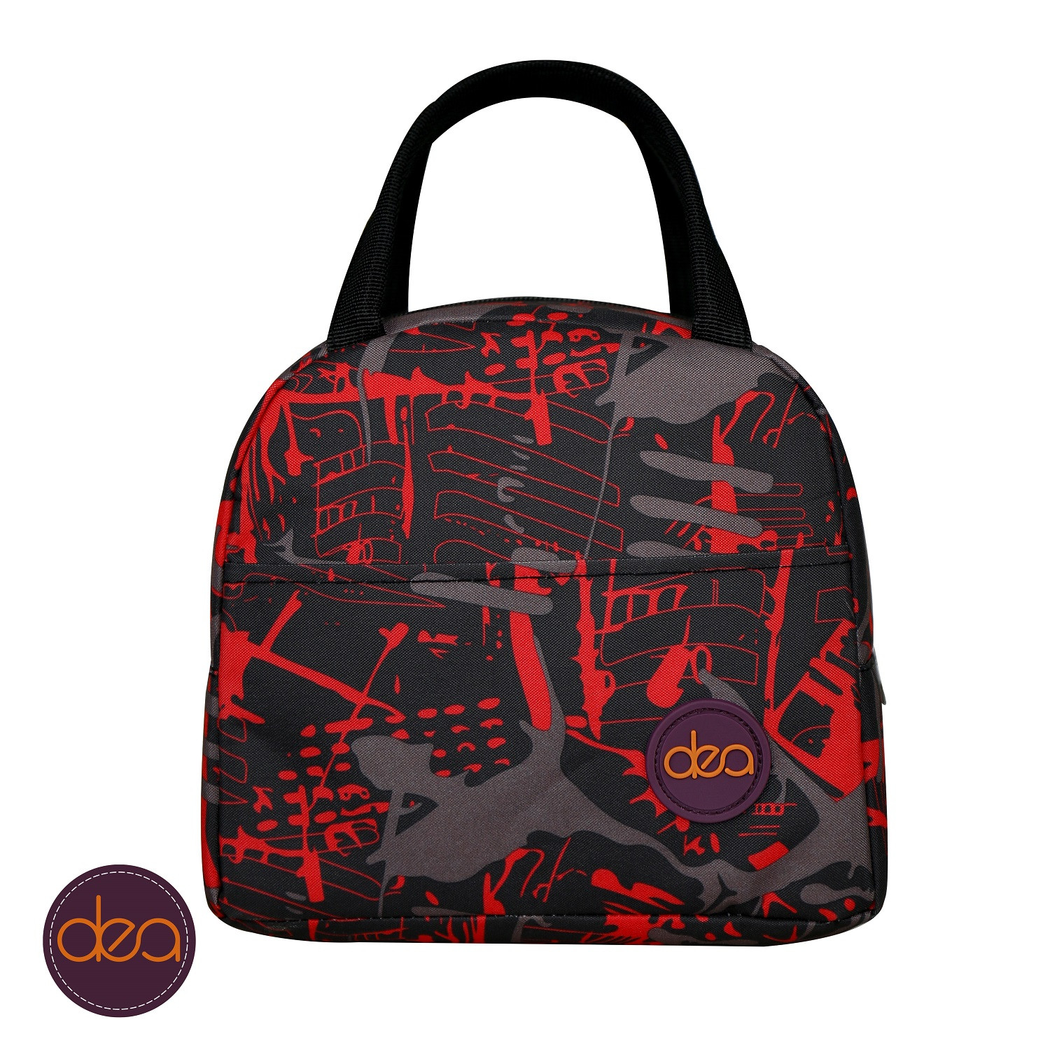Red Dea Lunch Bag With Handles