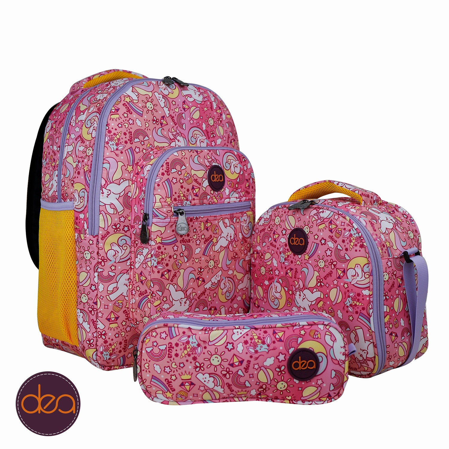 Magical Unicorn dea-trio school set 3 pcs "size18"