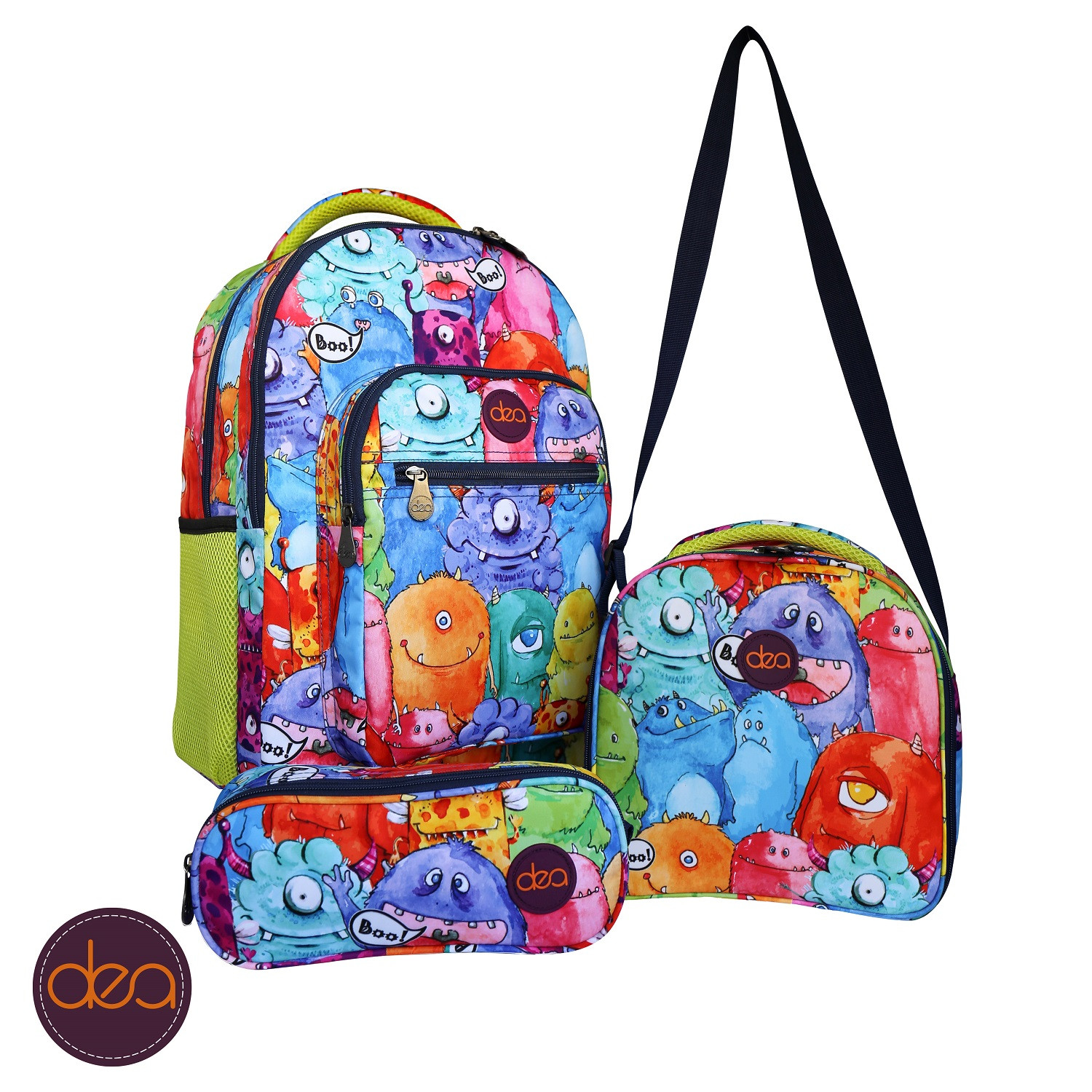 Funny Monsters dea-trio school set 3 pcs "size18"