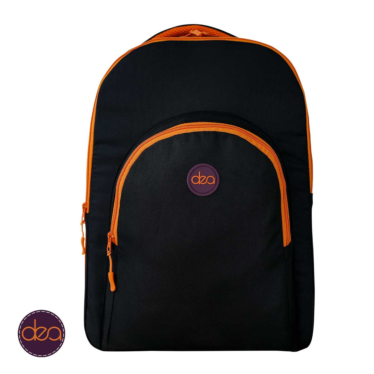 Black x Orange dea-crew Large School Bag Size 18-inch